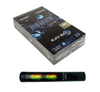 Herb Airtight Tube Pocket Protector with Juicy Jay's Black Magic 1.25 Flavored Hemp Rolling Papers 24 Count Box DC Crafts Nation- Rasta Skull