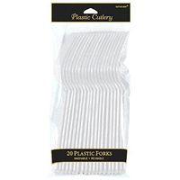 Amscan 4549.86 Premium Plastic disposable-forks, 20 pieces, Clear