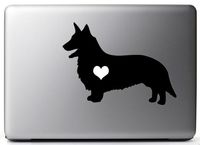 Heart My Corgi Macbook 5" Black Vinyl Sticker Decal Mac Apple Laptop iPad