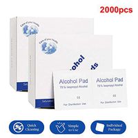 2000Pcs Alcohol Prep Pads Wipes Individually Wrapped 75% Alcohol Cotton Wipes Pack for Smartphone & Portable Devices Cleaning