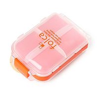 MXY Pill Case Compact Portable Pill Box 8 Compartments Orange Medicine Storage (Orange)