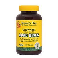 NaturesPlus Love-Bites Children's Chewable Tablets - 180 Heart-Shaped Tablets - Orange Pineapple - Multivitamin Supplement, Supports Natural Energy Production - Vegetarian, Gluten-Free - 180 Servings