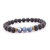 SULYSI Adjustable Natural Lava Stone Agate Bracelet Essential Oil Diffuser for Men Women,aromatherapy ideal for anti-stress or anti-anxiety