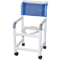 MJM International 118-3TW Standard Shower Chair, 300 oz Capacity, Royal Blue/Forest Green/Mauve