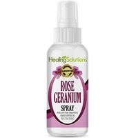 Rose Geranium Spray – Water Infused with Rose Geranium Essential Oil – 2oz Bottle by Healing Solutions