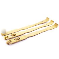 BambooMN 3 Piece Traditional Back Scratcher and Body Relaxation Massager Set for Itching Relief, 100% Natural Bamboo, Strong and Sturdy