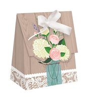 Club Pack of 72 Country Rustic Wedding Party Favor Treat Bags with White Bows 5.5"