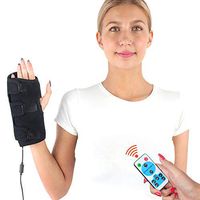 CHEROO Hand and Wrist Heated Wrap W/Remote Control, Auto Shut Off Far Infrared Heating Pad Hand Support and Compression Brace with Moist Heat for Finger Arthritis, Carpal Tunnel Pain Relief