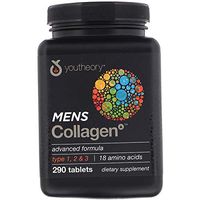 Mens Collagen Advanced Formula Hydrolyzed Collagen Type 1, 2, 3 Vitamin C 18 Amino Acids 290 Tablets