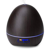 Diffuser, Homeweeks Colorful Wood Gain Diffuser for Essential Oils, Aroma Essential Oil Diffuser with Adjustable Mist Mode, Auto Off Ultrasonic Diffuser for Home/Office/Trip (300ML) (black)