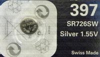 Renata One (1) X 397 Sr726Sw Silver_Oxide Watch Battery 1.55V Blister Packed