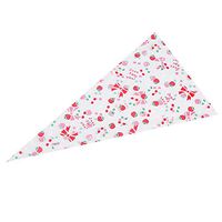 SoarUp 50pcs Cellophane Clear Cone Plastic Cone Bags, Sweet Treat Cello Bags with 50 Twist Ties Cellophane Candy Bags for Holiday Wedding and Party.(Cherry)