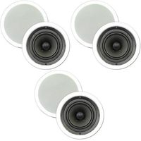 Theater Solutions TS65C in Ceiling 6.5" Speakers Surround Sound Home Theater 3 Pair Pack