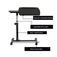Medical Adjustable Overbed Table Bedside, Home Overbed Table with Tilting Top Hospital Bed, Reading, Eating Breakfast Cart Stand - Bedridden Elderly Senior Patient Aid (Color : A)