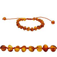 Amberalia Adjustable Knotted Baltic Amber Bracelet, Helps in Pain Relief - Boost Immune System - ONE Size FITS Most - Polish Cognac -S