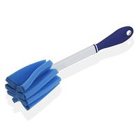 2-in-1 Dual-Headed Foam Scouring Bottle Brush Sponge with Rubberized Handle