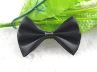 50pcs U Pick Ribbon Flowers Bows Crafts Sewing Wedding Appliques (Black)
