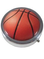 Basketball Three Section Slim Pocket Purse Travel Pill Box Case