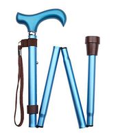 Charles Buyer Majestic Adjustable Folding Cane with Derby Handle in Blue