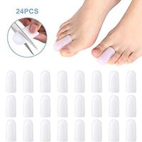 24 Pieces Toe Cushion Tube Multi Size Toe Cushion Tube Soft Gel Corn Pad Protectors for Cushions Corns, Blisters, Calluses, Toes and Fingers (S)