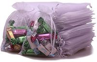 IBLUE 100Pcs Organza Gift Bags 4x6 Inch Drawstring Candy Pouch Sheer Wedding Party Favor Bags P001 (White, 4"x6")
