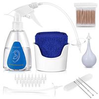 ETEREAUTY Ear Wax Removal Tool, Ear Cleaning Irrigation Kit, Includes 25 Disposable Tips, Basin, Syringe, Long Hose, Curette Set, Towel and Cotton Swab