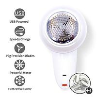 NORMEOR Electric Fabric Shaver lint Remover USB Rechargeable Sweater Shaver Fabric Remover with 2 Replaceable Stainless Steel Blades for Multiple Protection