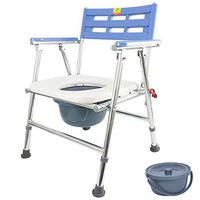 NESSTIC 3 in 1 Folding Bedside Commodes Toilet Chair Adjustable Height Commode Seat Foldable Portable Shower Bath Chair with PVC Cushion for Men Women Patient Elder Disabled Pregnant