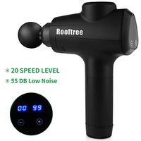 Rooftree-Muscle-Massage-Gun for Athletes, Percussion Massage Gun for Deep Tissue, 20 Speeds Booster Massage Gun for Different Muscle Groups, Hand Held Muscle Massager with Carry Case & 6 Heads