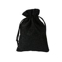 BZCTAH Linen Bags Burlap Jute Bags with Drawstrings, 20 PCS 7 x 9cm Pure Color Multipurpose Linen Gift Bag Jute Hessian Packing Storage Jewelry Pouches for Wedding Party Birthday Christmas, Black