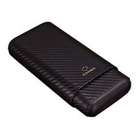 Lxc Smoking Set/Cigar Humidor Carbon Fiber Solid Wood Box Cigarette case Men's Gift Box Cedar Wood Travel Portable Cigar Humidors Constant Temperature and Humidity can Put Down 3 Cigars Black Mute