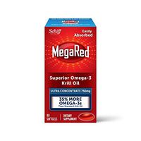 750mg Omega-3 Krill Oil Supplement, MegaRed Ultra Strength Softgels (80 Count in a Box), Has No Fishy Aftertaste and Has EPA & DHA Plus Antioxidant Astaxanthin