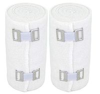 Nexskin Organic Latex Free American Cotton - Comfort Elastic Bandage with Clip Fasteners - White, 2 Pack