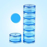 HaiSea Weekly Travel Pill Planner-Monthly Pill Organizer, Daily Month Pill Box-Separate AM/PM Compartments Colors Vary (Blue)