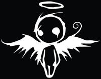 Gothic Fallen Angel of Death 4" Decal Sticker for Cars Laptops Tablets Skateboard - WHITE