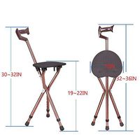 ZHOUYANG Multifunctional Folding Old Can Sit Crutches Chair Walker Aluminum Material Can Withstand 198 Pounds Weight Non-Slip Design Soft and Comfortable (1 A/B/C) (Color : B)