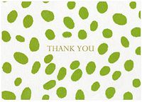 Caspari Thank You Notes, Green Spots