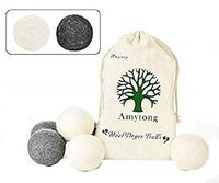 Wool dryer balls,6 pack XL fabric softener, Wool dryer balls simple natural products is an Alternative to Plastic Laundry Balls,Reduce wrinkles, Anti static,3 white and 3 grey