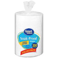 Great Value Soak-Proof Foam Plates, 200 count by Great Value