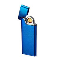 Tharv USB Rechargeable Lighter Electronic Flameless Lighter USB Rechargeable Lighter Smoking Tools (Blue)