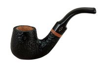 SERIE 1960 (Sabbiata nera 6006) briar bent sandblasted brandy tobacco smoking pipe by Brebbia (Italy)