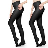 2 PCS 20-30mmHg Compression Pantyhose Opaque Support Pantyhose Closed Toe for Women Men Help Relieve Swelling Varicose Veins Edema Black XXL
