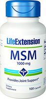 MSM, 1000 mg, 100 caps by Life Extension (Pack of 4)