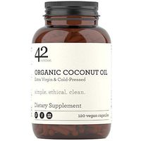 42Nutrition Organic Coconut Oil - 120 Capsules - Extra Virgin, Cold-Pressed, Vegan, Gluten-Free, Non-GMO - Rich in MCTs to Promote Healthy Skin, Hair and Weight