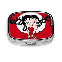 GASDFEFSD 2 Compartment Tiny Cool Portable Betty Boop Decorative Square Pill Case Box Gift