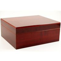 Cherry Cigar Humidor with Hygrometer and Humidifier 50 Count