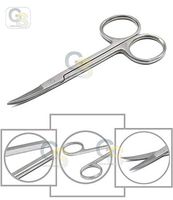 G.S Premium Grade IRIS Scissors 4.5" Curved AUTOCLAVABLE Stainless Steel Satin Finish Best Quality