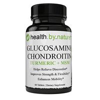 Highly Effective Glucosamine Chondroitin MSM + Turmeric - Extra Strength Joint Support Supplement - Relieve Sore Knee, Hip, Finger, Wrist, Elbow, Shoulder, Lower Back Pain - Non-GMO Formula