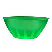 Party Essentials N160128 Heavy Duty Brights Plastic Large Bowl, 160-Ounce Capacity, Neon Green (Case of 12)