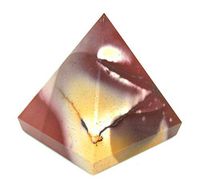 Jet Energized MOKAITE Pyramid Stone India Handcrafted 2 inch Approx. A++ Crystal Pouch Stress Relief 40 Page Jet International Crystal Therapy Booklet Gemstone Image is JUST A Reference